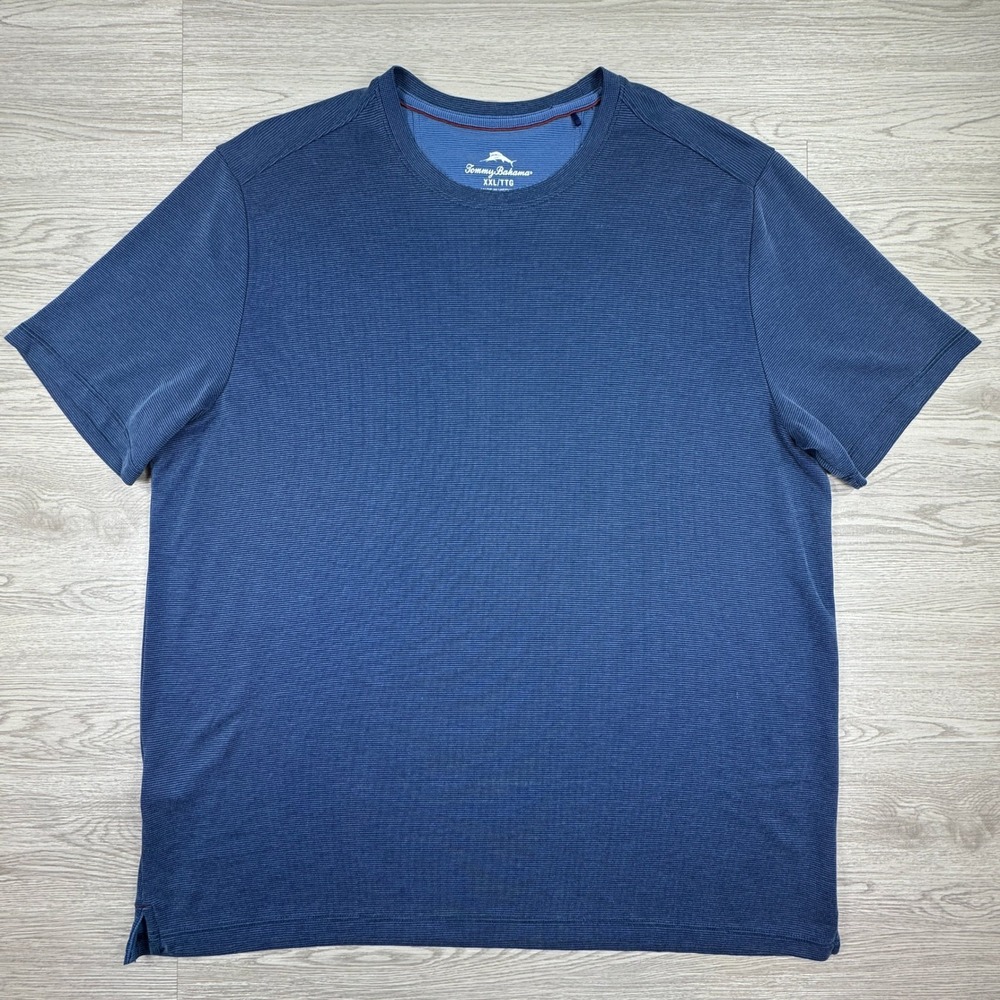 Tommy Bahama Men's T-Shirt Bali Skyline Blue XXL Short Sleeve‎ Textured Knit